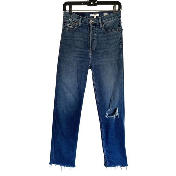 RE/Done 70s Stove Pipe Jeans in Dark Worn 2 Wash - Picture 1 of 5